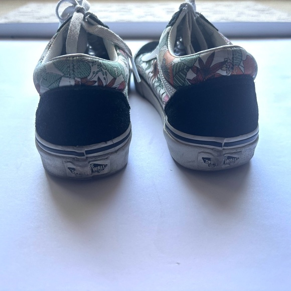 Old skool style, low top women's Vans colorful tropical floral print, size 7.5 - Picture 4 of 8